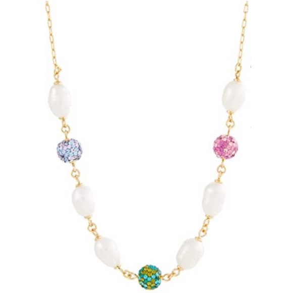 Multicolor Pavé Fireball & Freshwater Pearl Collar
